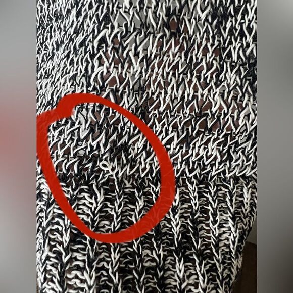 Eileen Fisher Black/White Short-Sleeve Melange Linen Grain Twist Cardigan - Picture 11 of 13